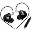CCA ND NX2 - Auricolari in-ear Monitorm, HiFi IEM, suono profondo dei bassi, auricolari da gioco con cavo staccabile