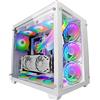 Mars Gaming MCV3, Torre Gaming Custom XXL E-ATX, Finestra Vetro Temperato Frontale e Laterale, Struttura Modulare Doppia Camera, Bianco