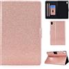 Generico DayQiQiPu Cover per Lenovo Tab M10 HD (2a Gen) TB-X306 (10,1 Pollici) Leggera Custodia Motivo Glitterato Custodie con Supporto Caso Ribaltabile Portafoglio e Auto Sleep/Wake, Oro rosa