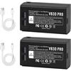 ANTIEE 2-Pack VB30 VB26 VB26/B Batteria di ricambio per fotocamera GODOX V1PRO V1 | Compatible GODOX V1S V1N V1C V1F V1O V860III AD100PRO V860III-S V860III-C V860III-N V850III Camera Flash with Type-C Cable