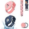 Générique 2 braccialetti per bambini impermeabili per AirTag, simpatico cartone animato regolabile IP53 in silicone nascosto per Apple Air Tag HolderCustodia in silicone morbido anti-smarrimento GPS