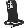 MyGadget Cover per Samsung Galaxy S21 Ultra - Custodia con Corda - Case con Cordino Opaca Antiurto/Bumper con Laccio/Tracolla - Practical Stylish per Collo Nero