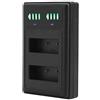 KIMISS Caricabatterie Rapido Doppio con Display LCD per Batteria Fotocamera PS-BLS1/BLS5, Ingresso Micro Tipo C, Compatto e Leggero