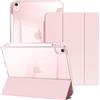 YeaQuelior Custodia per iPad Air 11 M4/M3/M2 & iPad Air 5a/4a Gen, Rosa | Trasparente Antiurto con Supporto con Portapenna