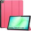 CoBak Cover per Samsung Galaxy Tab A11+ Plus 11 Pollici 2025/A9+ Plus 2023, Custodia in Pelle PU con Retro Trasparente, Smart Cover con Chiusura Magnetica e Multi-Angolo di Visione, Fucsia
