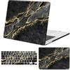 FFBOFFC Custodia per MacBook Pro 16 pollici M5-M1, Fluido nero e oro | Kit 2 in 1, Guscio in Plastica con Motivo e Tastiera Cover per Modelli 2026-2021 A3429 A3428 A3403 A3186 A2991 A2780 A2485