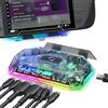 JSAUX RGB Docking Station Compatibile con Steam Deck (OLED)/ROG Ally/Legion Go, Dock Steam Deck 12 in 1 con 4K@120Hz HDMI e DisplayPort Gigabit Etherne USB C 3.2 USB A 3.2, Supporto VRR, ALLM, HDR