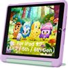 INFILAND Custodia per Bambini per iPad 6ª/5ª Gen (2018/2017), iPad Air 2 (9,7), Cover Antiurto Morbida con Maniglia e Supporto, Protezione Resistente e Carina (Purple-Mint)