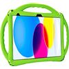 TopEsct Custodia per bambini per iPad (A16) 11a generazione 11 2025, iPad 10a generazione 11 2022, cavalletto integrato, custodia antiurto in silicone viene fornita con cinturino (verde)