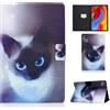 CASAFUNY Custodia Cover per Lenovo Tab M11 11 pollici Tablet TB330FU 2024, Custodia Protettiva Magnetica Cover con Sonno Sveglia per Lenovo Tab M11 11 2024, Gatto dagli occhi azzurri