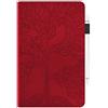 JZ [Tree of Life Custodia Compatible with Lenovo M10 Plus/Smart Tab M10 FHD Plus Tablet PC Flip Cover - Red