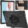 BRAECN Cover per Microsoft Surface Pro 7+ Plus/7/6/5/4-12.3 Pollici | Antiurto Robusto Custodia con Supporto Girevole a 360°, Cinghia a Mano, Nero
