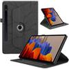 TEDTIKJT Cover per Samsung Galaxy Tab S10 Plus Custodia/Tab S9 Plus 12.4 Custodia Pelle PU 360 Ruotabile Supporto Flip Protettiva Tablet Cover, Nero Albero