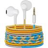URIZONS Cuffie auricolari colorate con cavo - auricolari intrecciati con microfono per bambini senza grovigli per dispositivi iPhone/Samsung ecc.