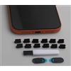 GENERIC 12 tappi antipolvere USB C, iPhone 16 15, tappi antipolvere di tipo C per iPhone 16/15 Plus Pro Max, iPad 10th/iPad Air Pro M3 M2/iPad mini 6th con spazzole per la pulizia e 2 cover per webcam