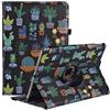 RLINGX Custodia per iPad 9a / 8a / 7a Generazione (2021 2020 2019) 10.2 Pollici - 360 Gradi di Rotante Cover Protettiva Case con Auto Sonno/Sveglia (Cactus)