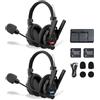 SYNCO XTALK XMAX2 Cuffie Intercom Wireless Doppio Auricolare (2 PCS) | 2.4G Full Duplex, Doppia Antenna, Portata 500m, Batteria 24H, Riduzione del Rumore ENC per Magazzino, Regia, Eventi e Team