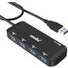 Atolla Hub USB 3.0, Hub USB a 4 porte con trasferimento dati da 5 Gbps, extender USB ultra sottile per tastiera, mouse, unità flash, stampante, compatibile con Windows, Mac, Linux, cavo da 60 cm