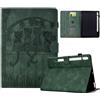 Vaitasy Custodia per Samsung Galaxy Tab S8/S7 11 SM-X700/X706/T870/T875 Modello di gatto carino Pelle PU con Supporto Funzione Folio Custodia per Galaxy Tab S7 Verde scuro