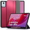 DLveer Custodia Cover per Lenovo Tab M11 11 Pollici (TB330FU/TB330XU), Vino Rosso | Ultra Sottile Smart Cover Morbida in TPU con Porta Penna Supporto,Funzione Auto Svegliati/Sonno