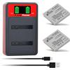 Pickle Power 2Pcs NB-4L Batteria e doppio caricabatteria LED-Anzeige per Canon IXUS 50 55 60 65 75 80 IS, SD1000, SD600, 220 HS, 230 HS, 255 HS, I Zoom, i7, i7 zoom