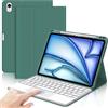 IVEOPPE Cover Tastiera per iPad Air 11 M4 2026/M3 2025/M2 2024 11 Pollici | Keyboard Touchpad Magnetico Staccabile Italiano QWERTY, Custodia Tastiera Trackpad Bluetooth con Portapenna, Verde scuro