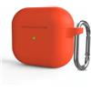 Generic Custodia protettiva per auricolari AirPods Pro con portachiavi, custodia protettiva in morbido silicone per AirPod Pro di 2a/1a generazione, per donne e uomini (arancione)