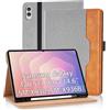 Vkooer Custodia per Samsung Galaxy Tab S11 Ultra 14.6 2025 Modello (SM-X930 X936B) con Fessure per Documenti Premium PU Pelle Tela Folio Stand Custodia Protettiva Borsa Cover Case, Grigio