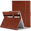 DTTO Nuovo iPad 24,6 cm 2018/2017 Custodia, Premium Flip Cover in Pelle per Apple iPad Air/Air 2/24,6 cm, Fit iPad PRO 9.7 con visualizzazione Multi-Angolo e Borsa Wake-Sleep Brown(Grey Lining)