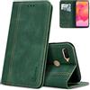 AKABEILA Cover per OPPO AX7/A5S/A12/A7 2018 Pelle Custodia per OPPO AX7/A5S/A12/A7 2018 Cover Flip Portafoglio Magnetica Stand Covers Frosted Porta Telefono Verde