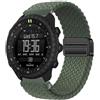 GIOPUEY Cinturini Magnetica Compatibile con Suunto Core 2, Cinturino in Morbido Nylon Intrecciato [Unisex] [Traspirante] - Green