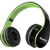 BestGot Cuffie per Bambini per Bambini Ragazzi Adulti con Volume Microfono in Linea per Scuola, Tablet, Smartphone, Cuffie PS4 con Connettore da 3,5 mm Cavo Rimovibile (nero/verde)