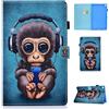 Aswant Custodia Galaxy Tab S6 Lite 10.4 Pollici 2020/2022 Cover in Pelle PU Portafoglio Stand Porta Penna Custodie Tablet per Samsung Tab S6 Lite 10.4 SM-P610/SM-P615/SM-P613/SM-P619 Scimmia