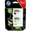 Compaq HP 6ZA94AE 305XL - Cartucce d'inchiostro originali ad alta efficienza, nero/tricolore