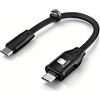 YANBORONSN Cavo di ricarica USB C OTG 10Gbps 15W con lettore di schede TF | Trasferimento dati 10 Gbit/s, ricarica 15W, lettore di schede TF/Micro SD. Cavo piatto FPC corto 20 cm per telefoni e laptop