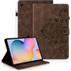 Auslbin Fiore Tab Cover per Samsung Galaxy Tab S6 Lite 10.4 Pollici 2024/2022/2020 Protettive Retrò Custodia in Rilievo Design con Fibbia Magnetica Funzione Supporto Marrone
