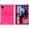 Xliamcp Custodia per tablet DOOGEE U11/U11 Pro, TECLAST P50/P50s da 11 pollici con cavalletto PC, silicone morbido, lavabile, custodia antiurto con angoli ispessiti, rosa