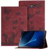 Auslbin Goffrato Cover Samsung Tab A 2016 10.1, Custodia per Tablet in Pelle PU Retrò a Tema Farfalla e Gatto per Galaxy Tab A6 (2016) 10.1, Rosso