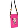 Generic Borsa porta cellulare da appendere al collo, in silicone, impermeabile, con cerniera, morbida borsa a tracolla (rosso rosa)