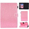 Generico DayQiQiPu Cover per Universale Tutti i Marchi Tablet 9-10 Pollici (Oltre 9, Meno di 11) Leggera Custodia Protettiva Motivo Glitterato Custodie con Supporto Ribaltabile Caso Portafoglio, Rosa