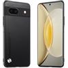 Longstong Custodia Adatta per Google Pixel 8a (6.1), Cover in pelle metallica serie CODE - Nero