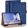 Vkooer Custodia a libro in pelle sintetica per Samsung Galaxy Tab S12 Plus 12,4 2026 SM-X840/SM-X846B, con supporto multiangolare, con scomparto per penna S, blu