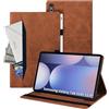 Auslbin Custodia compatibile con Samsung Galaxy Tab S10 Plus 12.4 Cover, Tablet in Pelle PU Adatto per S10/S9/S8 Plus/SM-X820, Stile Classico in Pelle, Marrone