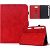 Bxithnr Cover per Samsung Galaxy Tab S10 Lite/ S10 FE 10.9 2025/ S9 FE 10.9 /S9 11 Pollici, Shockproof Fiori di Ciliegio Retrò Case Con Portapenne, Custodia Tablet Sottile con Slot per Schede - Rosso