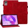 Rosbtib Custodia Cover per Lenovo Idea Tab 2025 Tablet 11 Pollici TB-336FU TB-336ZU, Custodia Protettiva in Pelle PU con Funzione Supporto e Scomparti per Carte, Design Mandala, Rosso