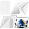 A-BEAUTY Custodia Compatibile con Samsung Galaxy Tab A8 10.5 Pollici (SM-X200/X205/X207) con Portapenne, Cover Trasparente Antiurto, Supporto Trifold 6 in 1 a Forma di Y, Bianco