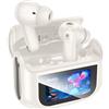 Hoco EQ21 Auricolari Wireless Tws Bt 5.4 Anc Enc Touch Display Hifi Bianco