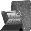 INFILAND Custodia per iPad 11 Generazione A16 11 Pollici 2025/iPad 10 Generazione 10,9 Pollici 2022,Glitterata con Retro Trasparente Brillante, Portapenne, per Bambini e Ragazze (nero)