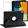 ebestStar - Cover per iPad Pro 11 (2022, 2021, 2020, 2018) Apple, Custodia Protezione Rotazione 360, Pelle PU, Nero + Vetro Temperato