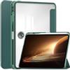 Nikaque Custodia per tablet per Oppo Pad 2 11.6 pollici 2023 Smart Cover posteriore trasparente, supporto a tre ante in pelle PU, spegnimento automatico/sveglia, custodia protettiva leggera, verde